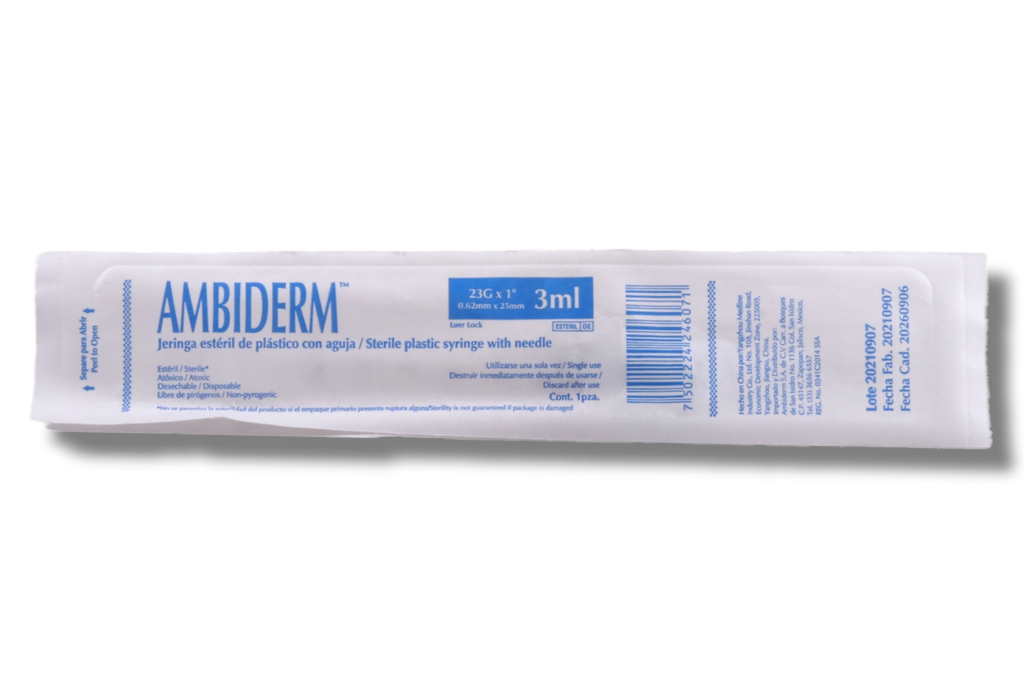 JERINGA 3ML AZUL AMBIDERM 23GX25MM