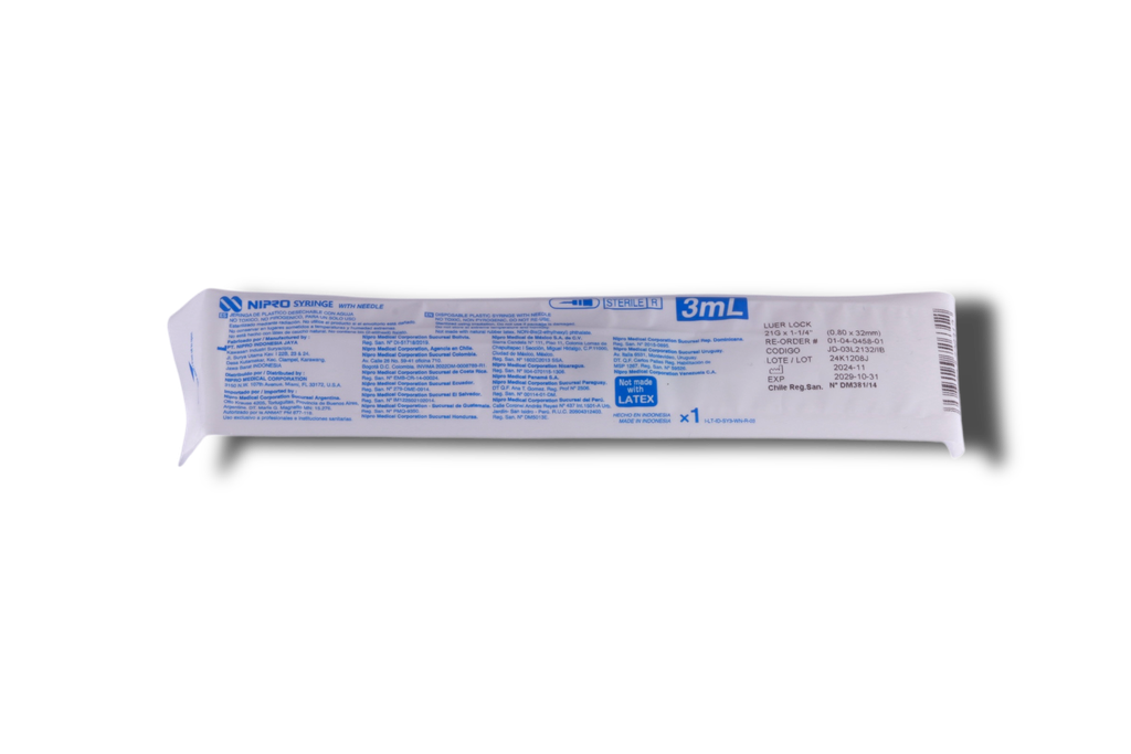 JERINGA NIPRO 3 ML 21x 32MM VERDE