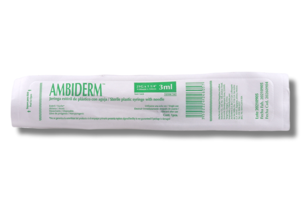 JERINGA 3ML VERDE 21G X 32 AMBIDERM