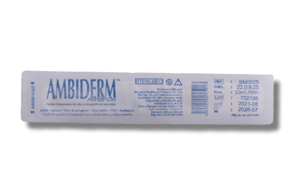 CATETER INTRAVENOSO 22G AMBI-ON AZUL