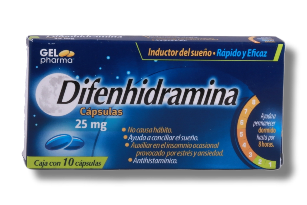 DIFENHIDRAMINA 25MG C/10 CAPSULAS GELPHA