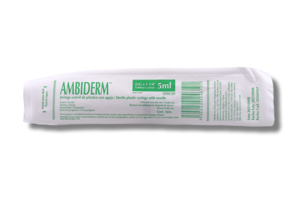 JERINGA 5ML VERDE 21GX32MM AMBIDERM