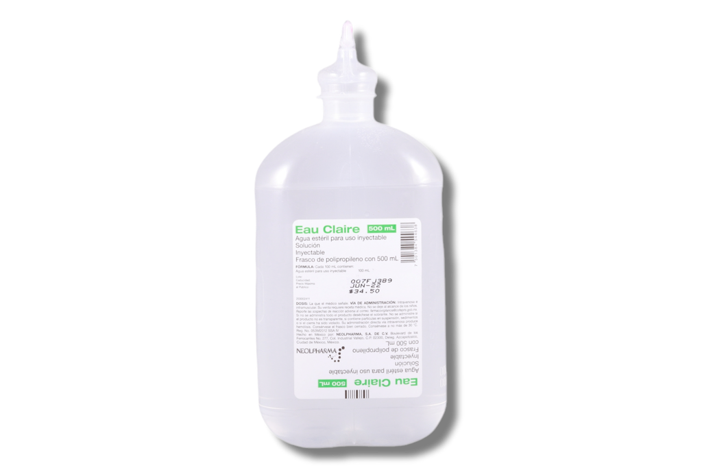 AGUA ESTERIL PARA USO INYECTABLE 500 ml