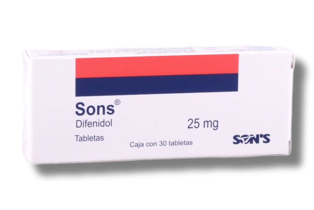SONS- DIFENIDOL 25MG C/30 TABLETAS