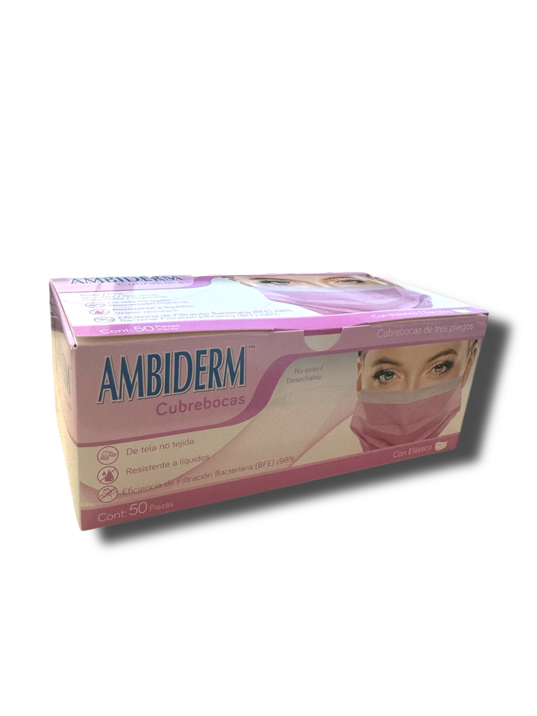 CUBREBOCAS AMBI ROSA TRES PLIEGOS C/50