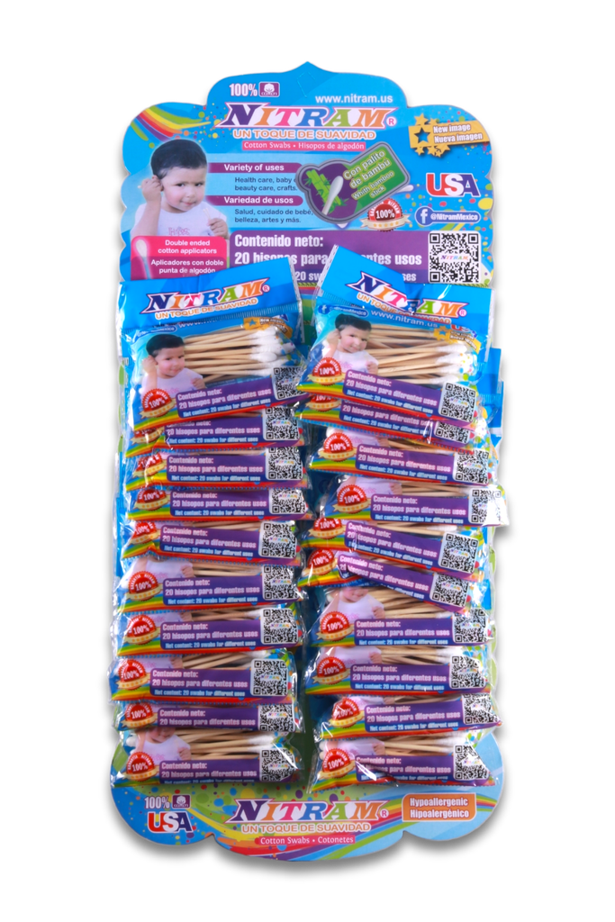 COTONETE NITRAM BAMBU C/20 BOLSAS