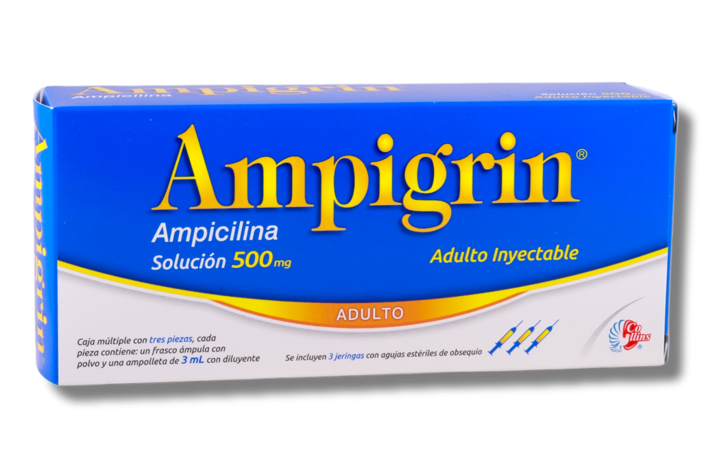 AMPIGRIN ADULTO 500MG C/3 AMPOLLETAS