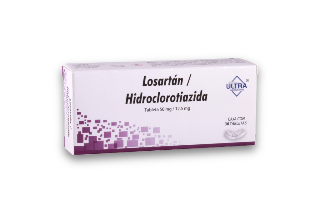 LOSARTAN , HIDROCLOROTIAZIDA 50/12.5MG C/30 TABLETAS ULTRA